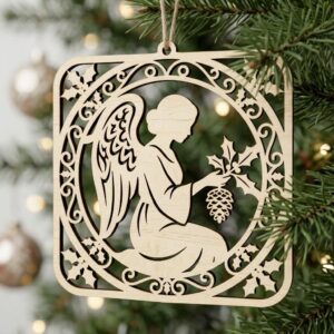 Angel Ornament SVG Bundle, Laser Cut Christmas Baubles, Celestial Moon And Stars, Heavenly Night Sky, 50 Wood Decor Designs