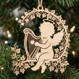 Angel Ornament Svg, Laser Cut Christmas Cherub Bundle, Musical Baby Vector File, Renaissance Holiday Decor 31 Designs