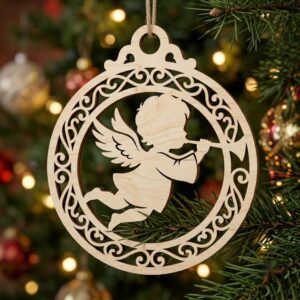 Angel Ornament Svg, Laser Cut Christmas Cherub Bundle, Musical Baby Vector File, Renaissance Holiday Decor 31 Designs