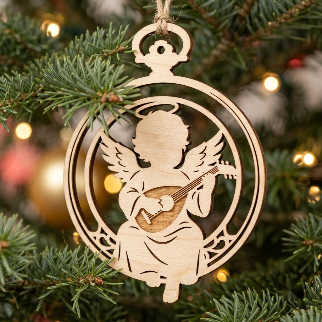 Angel Ornament Svg, Laser Cut Christmas Cherub Bundle, Musical Baby Vector File, Renaissance Holiday Decor 31 Designs