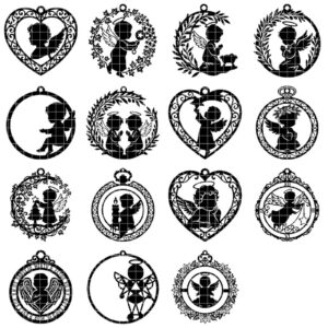 Angel Ornament Svg, Laser Cut Christmas Cherub Bundle, Musical Baby Vector File, Renaissance Holiday Decor 31 Designs