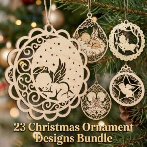 Baby Angel Christmas Ornament Bundle, Celestial Nursery Decor, Peaceful Memorial Gift