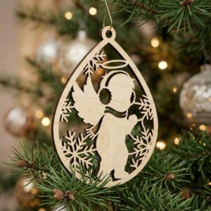 Baby Angel Christmas Ornament Bundle, Celestial Nursery Decor, Peaceful Memorial Gift
