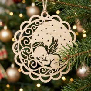 Baby Angel Christmas Ornament Bundle, Celestial Nursery Decor, Peaceful Memorial Gift