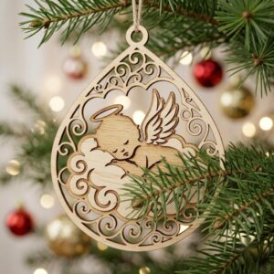 Baby Angel Christmas Ornament Bundle, Celestial Nursery Decor, Peaceful Memorial Gift