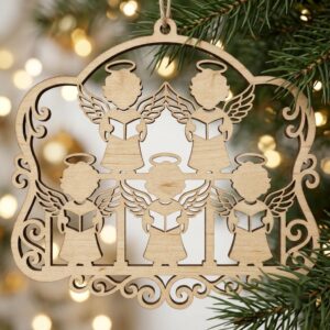 Baby Angel Nativity Ornament, Praying Cherub Manger Scene, Christian Christmas Decor