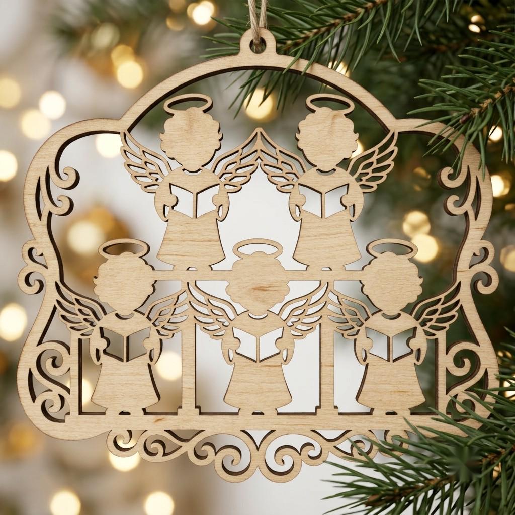 Baby Angel Nativity Ornament, Praying Cherub Manger Scene, Christian Christmas Decor