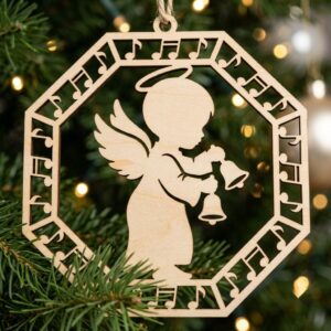 Baby Angel Nativity Ornament, Praying Cherub Manger Scene, Christian Christmas Decor