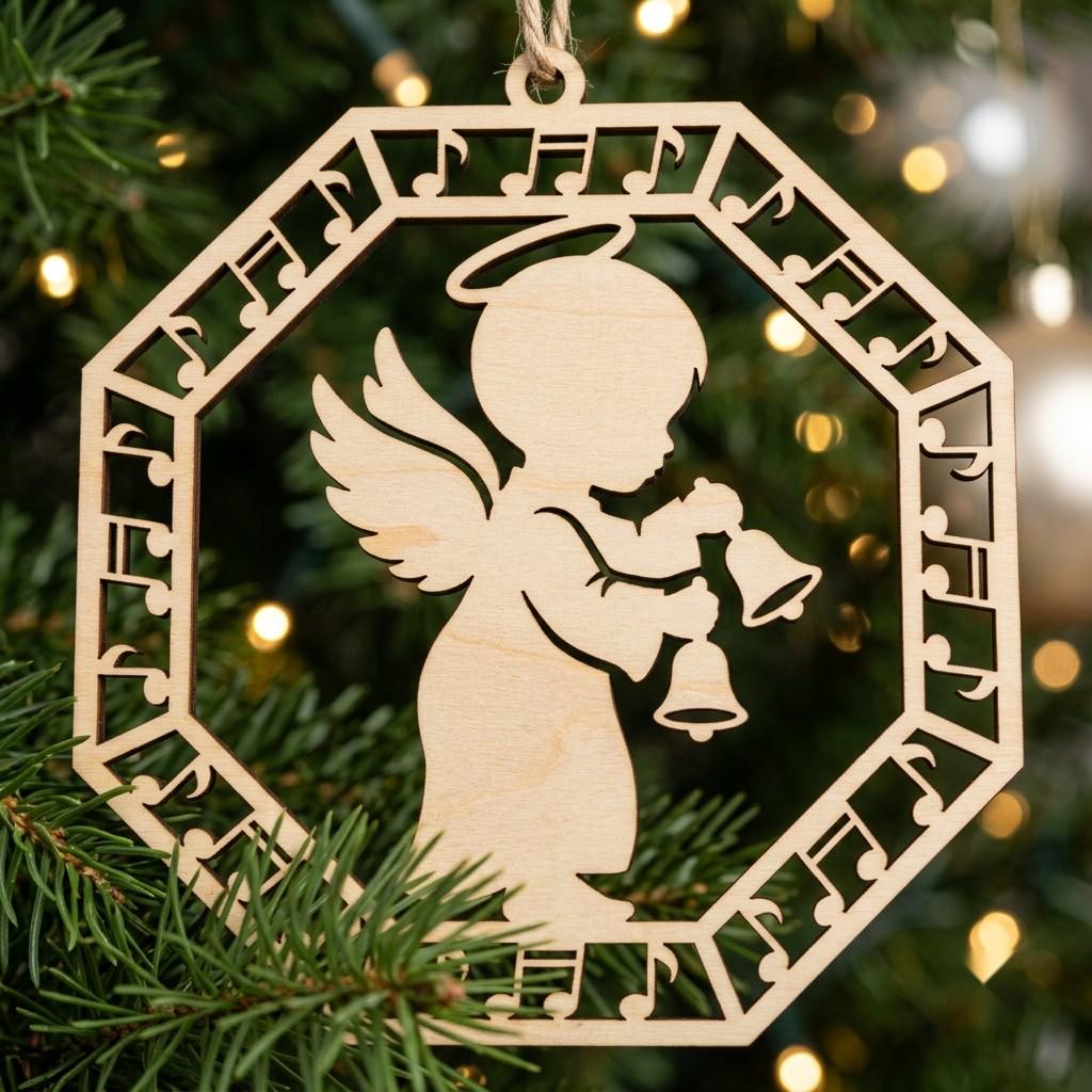 Baby Angel Nativity Ornament, Praying Cherub Manger Scene, Christian Christmas Decor