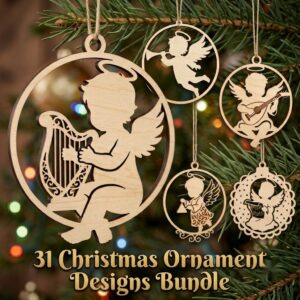 Baby Angel Ornament Bundle, Renaissance Cherub Christmas Decor, Religious Designs