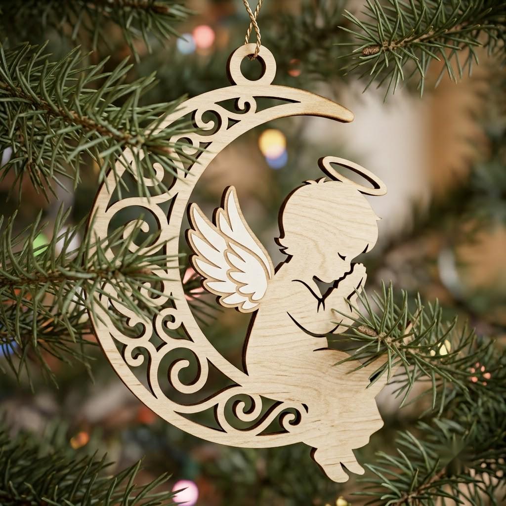 Baby Angel Ornament, First Christmas File, Celestial Nursery Decor, Memorial Bundle