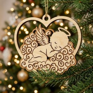 Baby Angel Ornament, First Christmas File, Celestial Nursery Decor, Memorial Bundle