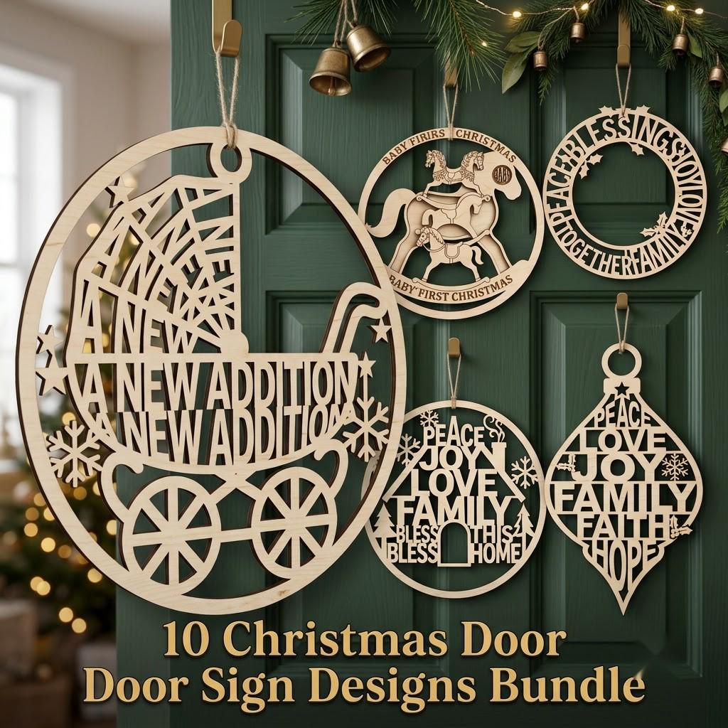 Baby First Christmas Door Sign, New Home Key Keepsake, Milestone Ornament File