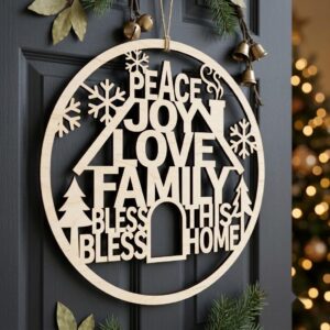 Baby First Christmas Door Sign, New Home Key Keepsake, Milestone Ornament File
