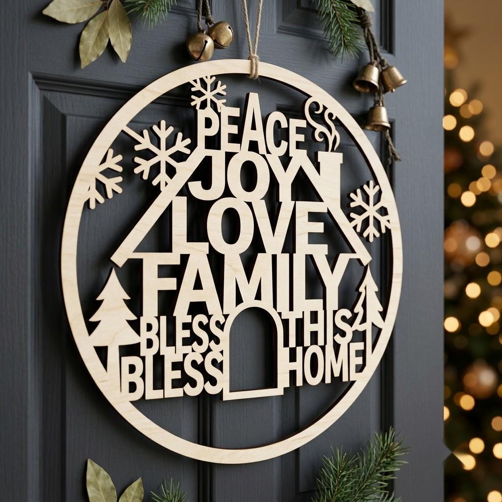 Baby First Christmas Door Sign, New Home Key Keepsake, Milestone Ornament File