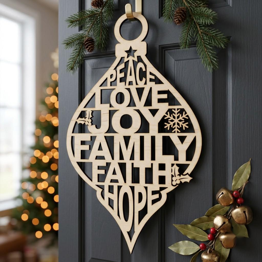 Baby First Christmas Door Sign, New Home Key Keepsake, Milestone Ornament File