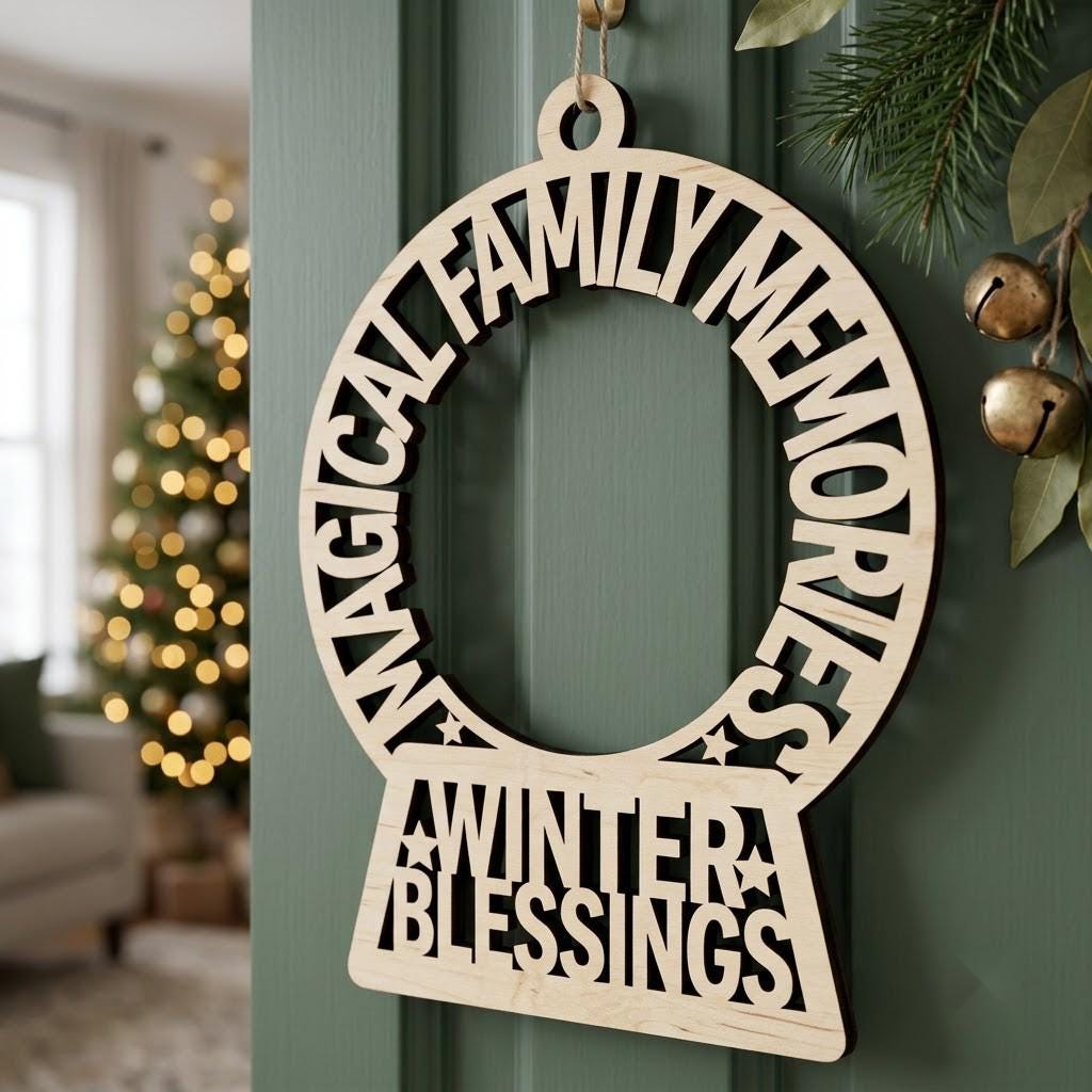 Baby First Christmas Door Sign, New Home Key Keepsake, Milestone Ornament File