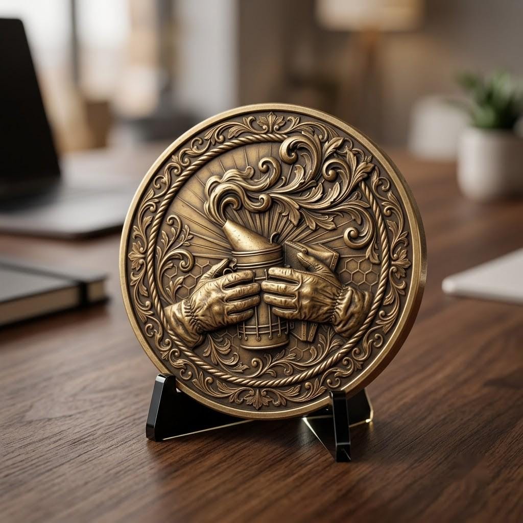 Bee Challenge Coin Laser File, 50 3D Relief Master Beekeeper Badges