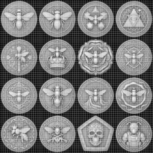 Bee Challenge Coin Laser File, 50 3D Relief Master Beekeeper Badges