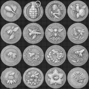 Bee Challenge Coin Laser File, 50 3D Relief Master Beekeeper Badges