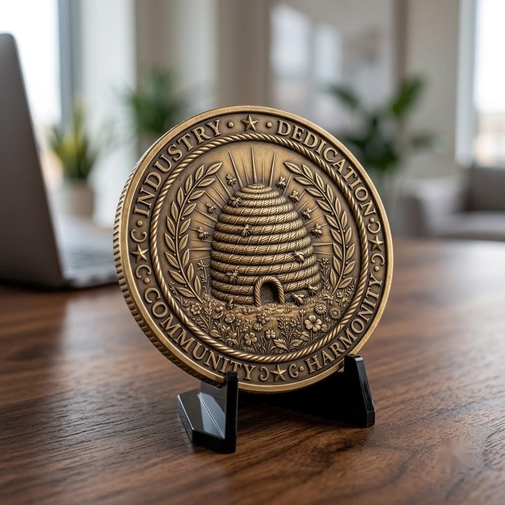 Bee Challenge Coin Laser File, 50 3D Relief Master Beekeeper Badges