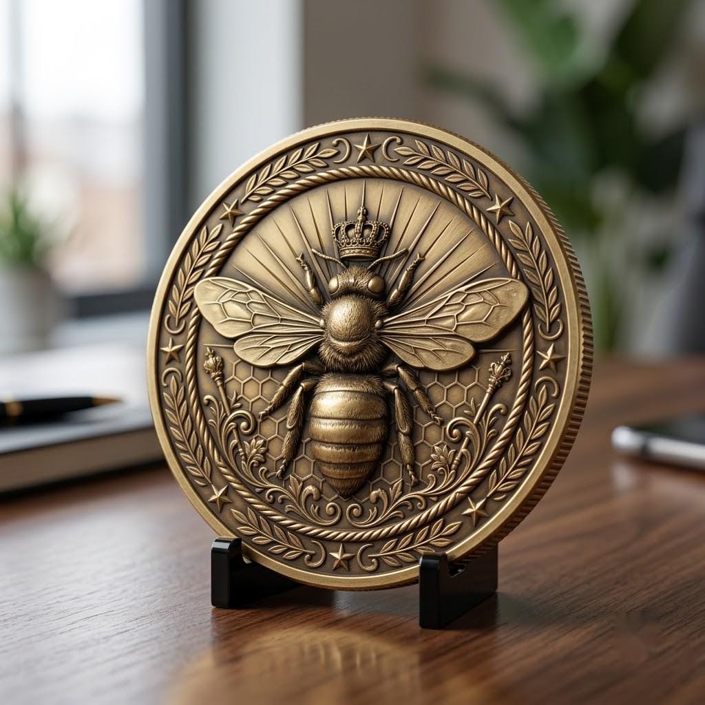 Bee Challenge Coin Laser File, 50 3D Relief Master Beekeeper Badges