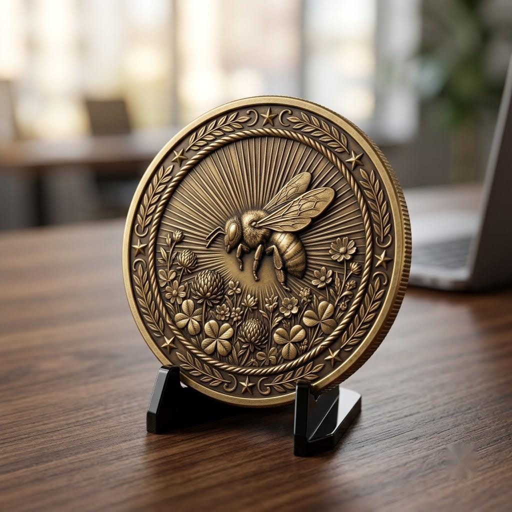 Bee Challenge Coin Laser File, 50 3D Relief Master Beekeeper Badges