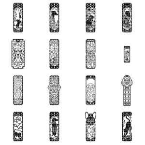 Cat and Dog Bookmark Laser File, 23 Pet Animal Reading Designs