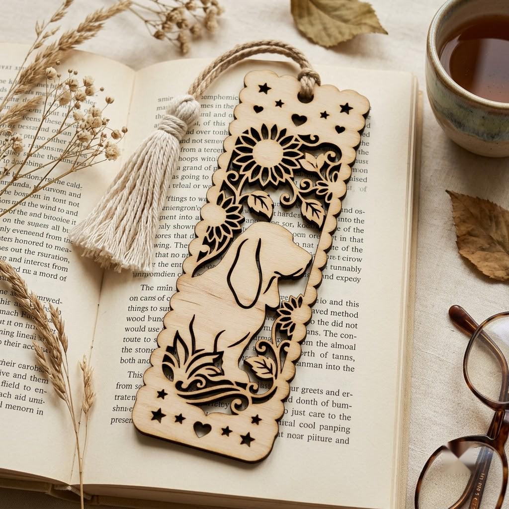 Cat and Dog Bookmark Laser File, 23 Pet Animal Reading Designs