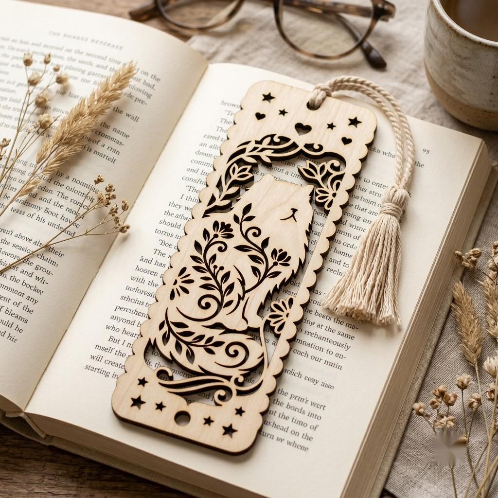 Cat and Dog Bookmark Laser File, 23 Pet Animal Reading Designs