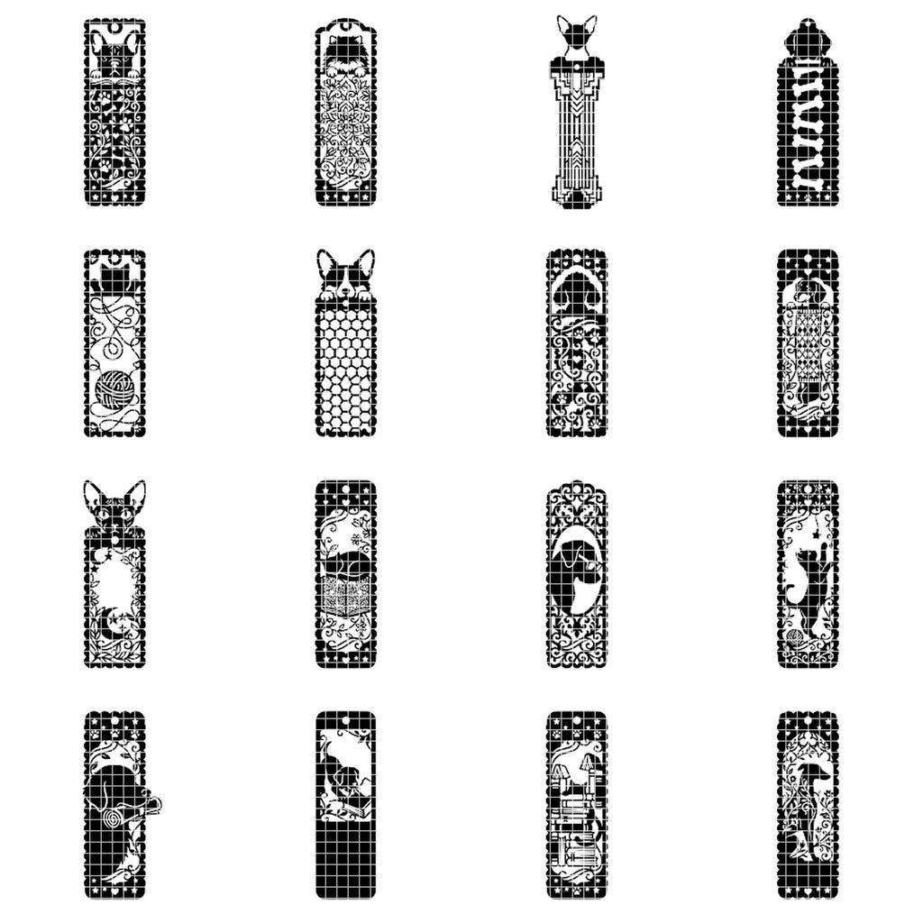 Cat and dog peek a boo bookmarks, 50 designs, reader gift