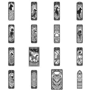 Cat and dog peek a boo bookmarks, 50 designs, reader gift