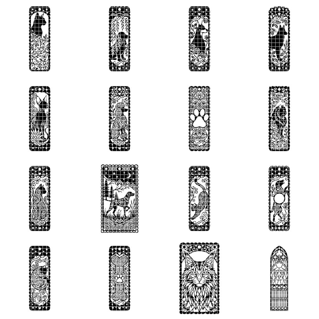 Cat and dog peek a boo bookmarks, 50 designs, reader gift
