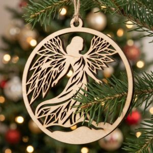 Celestial Angel Christmas Ornament Template, Night Sky Star Tree Bauble Bundle