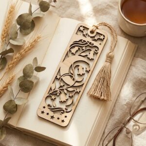 Celestial Moon, Star Bookmark, Stained Glass Template, Night Sky Gift