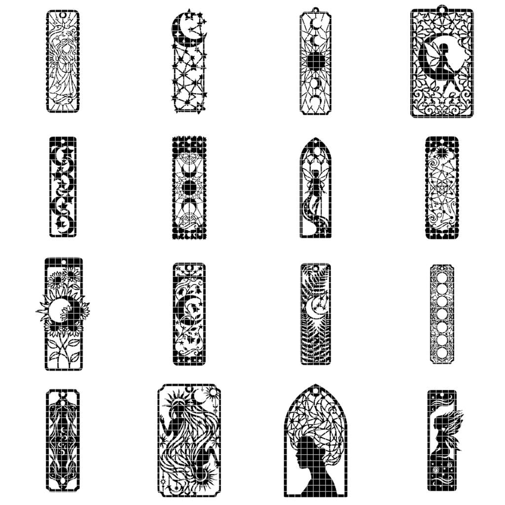 Celestial Moon, Star Bookmark, Stained Glass Template, Night Sky Gift