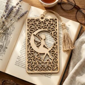 Celestial Moon, Star Bookmark, Stained Glass Template, Night Sky Gift