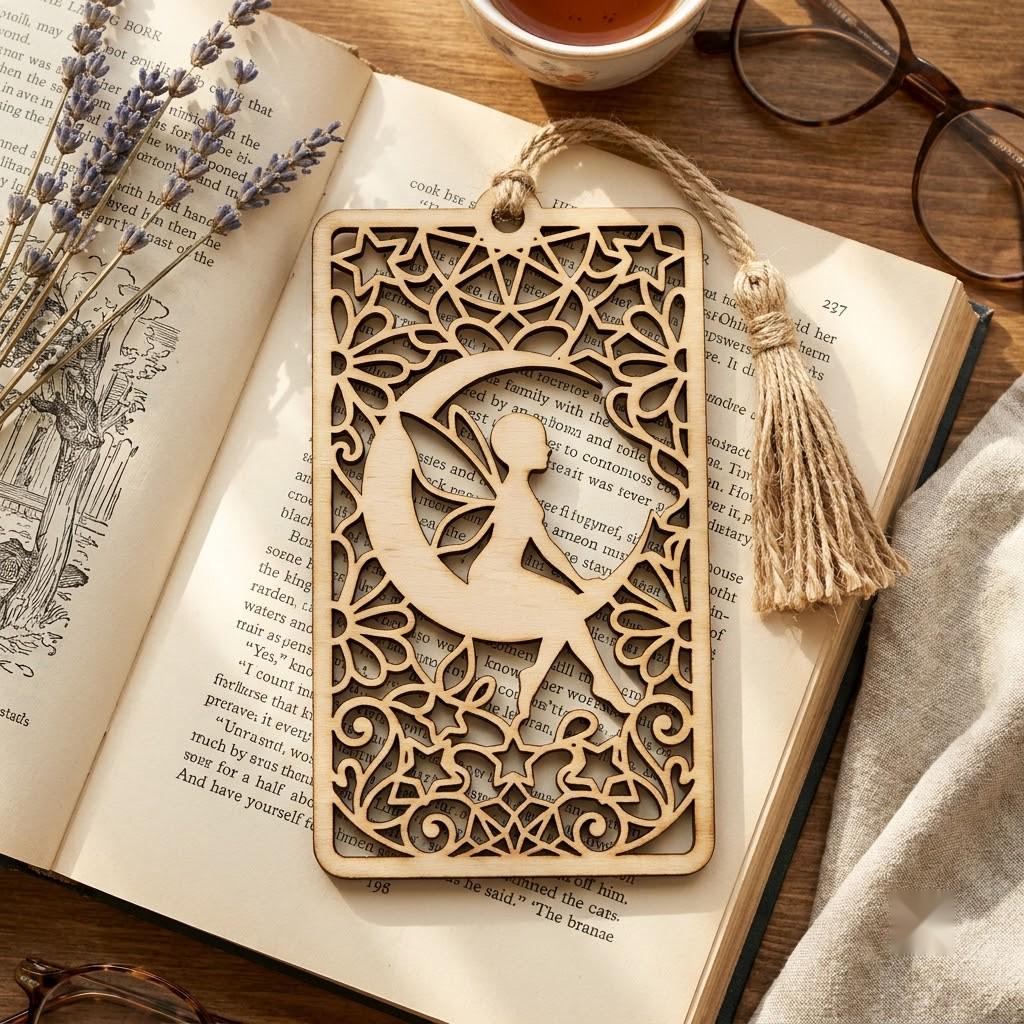 Celestial Moon, Star Bookmark, Stained Glass Template, Night Sky Gift