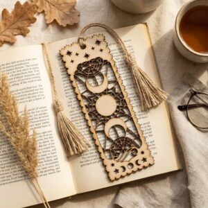 Celestial Moon, Star Bookmark, Stained Glass Template, Night Sky Gift