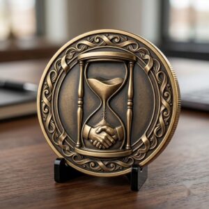 Challenge Coin Engraving File, Handshake Depth Map, Corporate Gift PNG Bundle, Relief Art