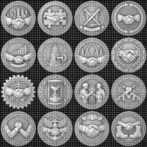 Challenge Coin Engraving File, Handshake Depth Map, Corporate Gift PNG Bundle, Relief Art