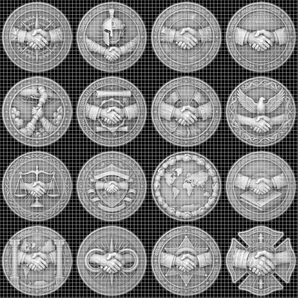 Challenge Coin Engraving File, Handshake Depth Map, Corporate Gift PNG Bundle, Relief Art