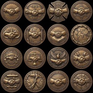 Challenge Coin Engraving File, Handshake Depth Map, Corporate Gift PNG Bundle, Relief Art
