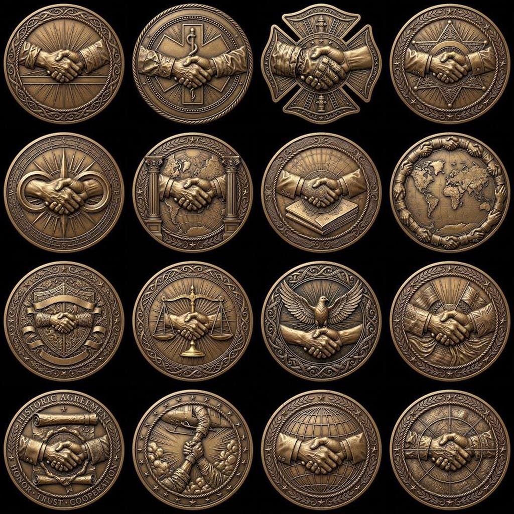 Challenge Coin Engraving File, Handshake Depth Map, Corporate Gift PNG Bundle, Relief Art