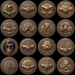 Challenge Coin Engraving File, Handshake Depth Map, Corporate Gift PNG Bundle, Relief Art