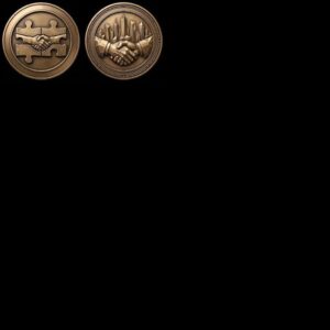 Challenge Coin Engraving File, Handshake Depth Map, Corporate Gift PNG Bundle, Relief Art