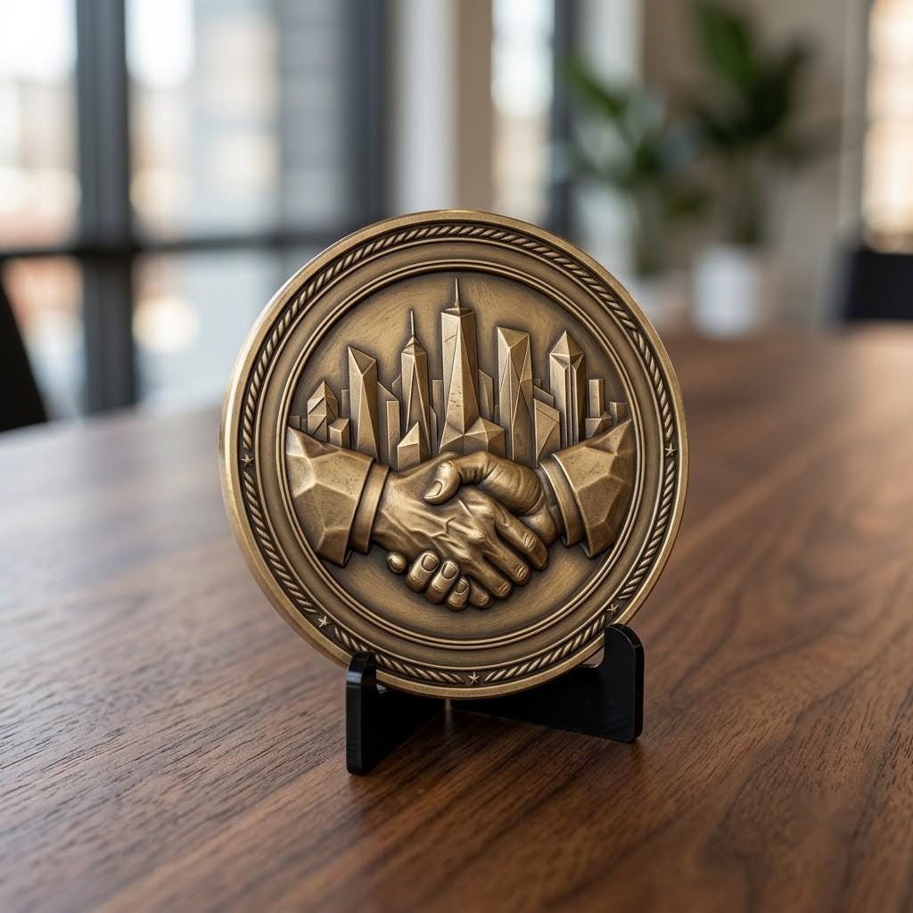 Challenge Coin Engraving File, Handshake Depth Map, Corporate Gift PNG Bundle, Relief Art