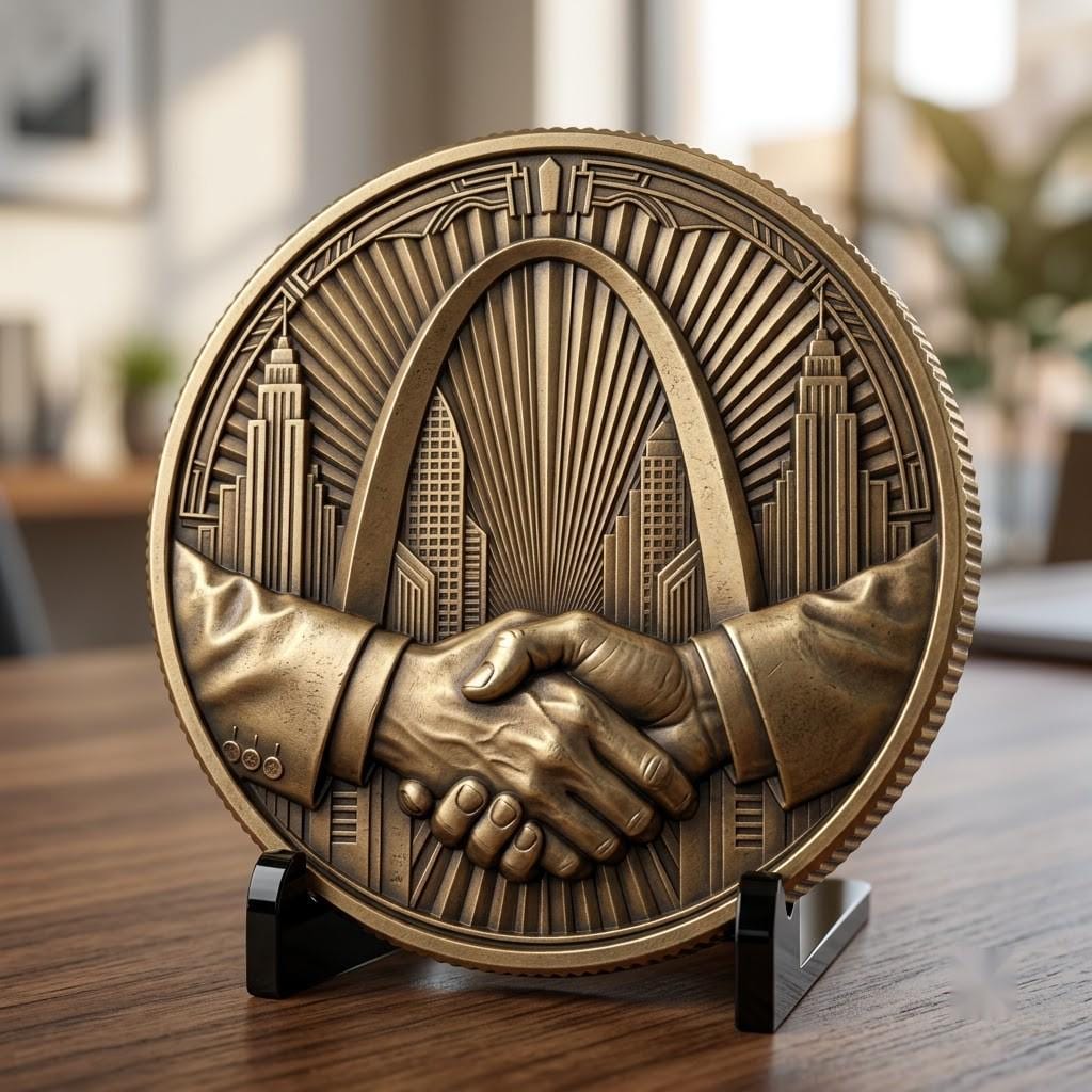 Challenge Coin Engraving File, Handshake Depth Map, Corporate Gift PNG Bundle, Relief Art