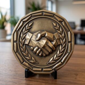 Challenge Coin Engraving File, Handshake Depth Map, Corporate Gift PNG Bundle, Relief Art