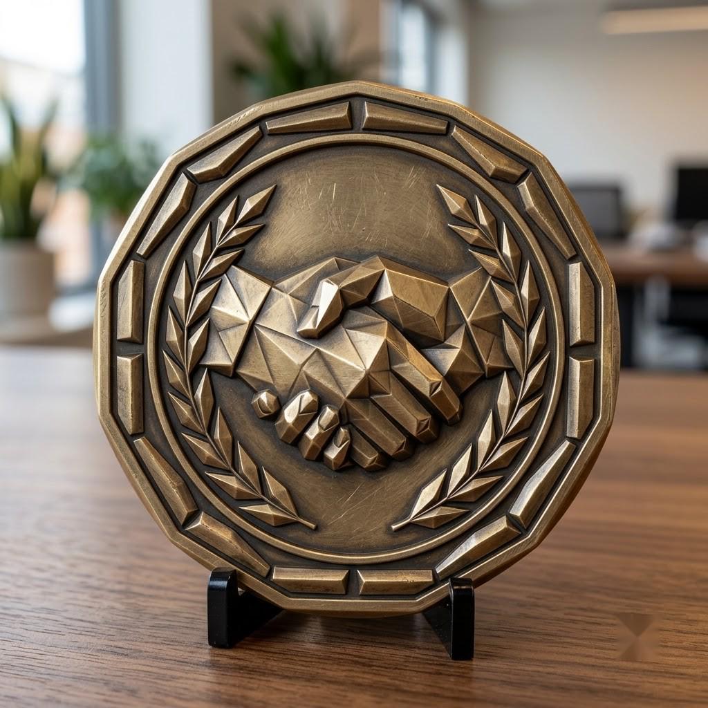 Challenge Coin Engraving File, Handshake Depth Map, Corporate Gift PNG Bundle, Relief Art